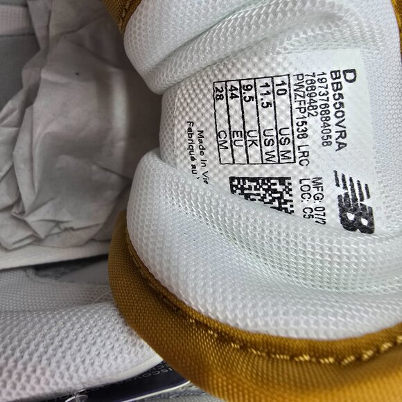 New Balance 550 Suede Toe Pack - Green Mustard SIZE 10 - Picture 8 of 8